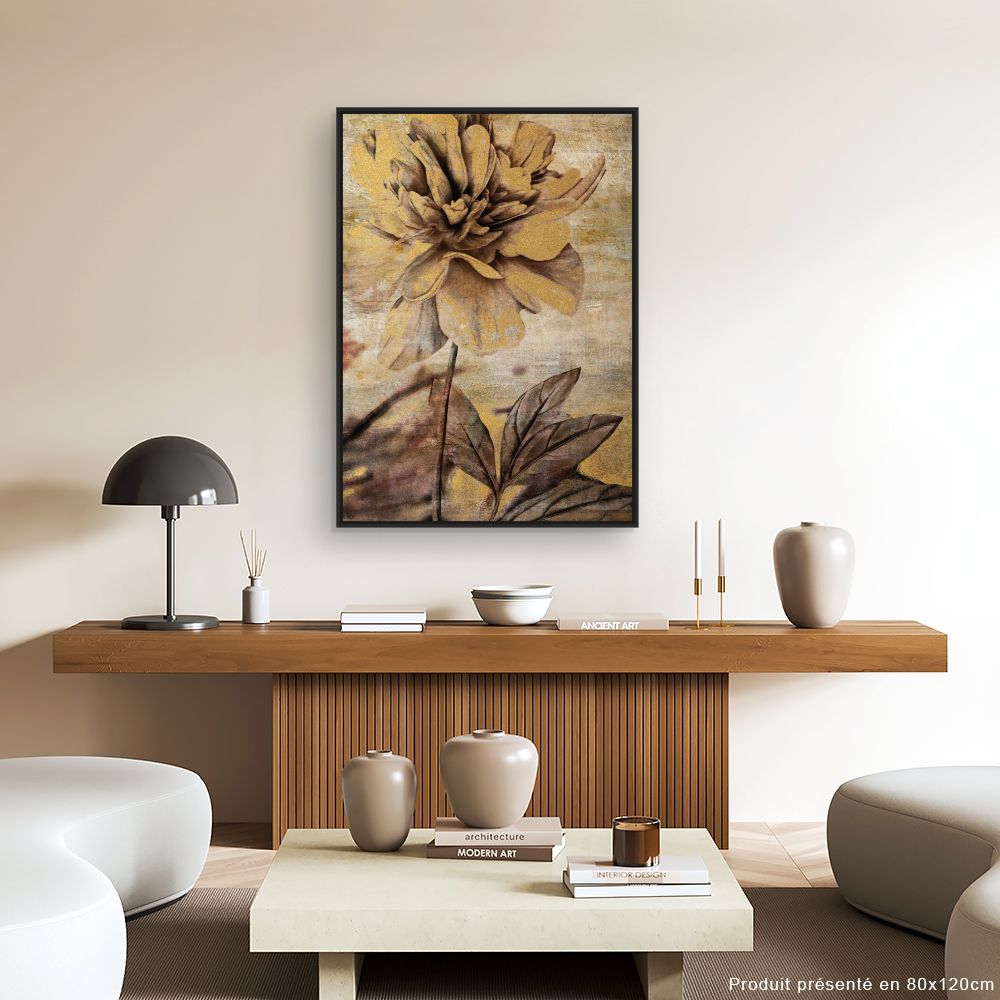 Tableau Fleur dorée élégante