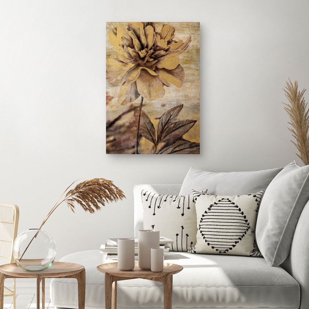 Tableau Fleur dorée élégante