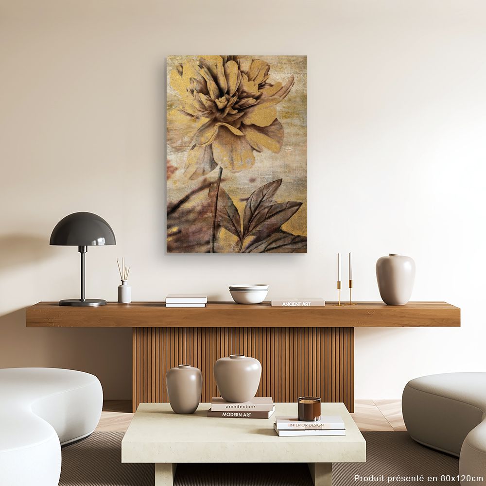 Tableau Fleur dorée élégante