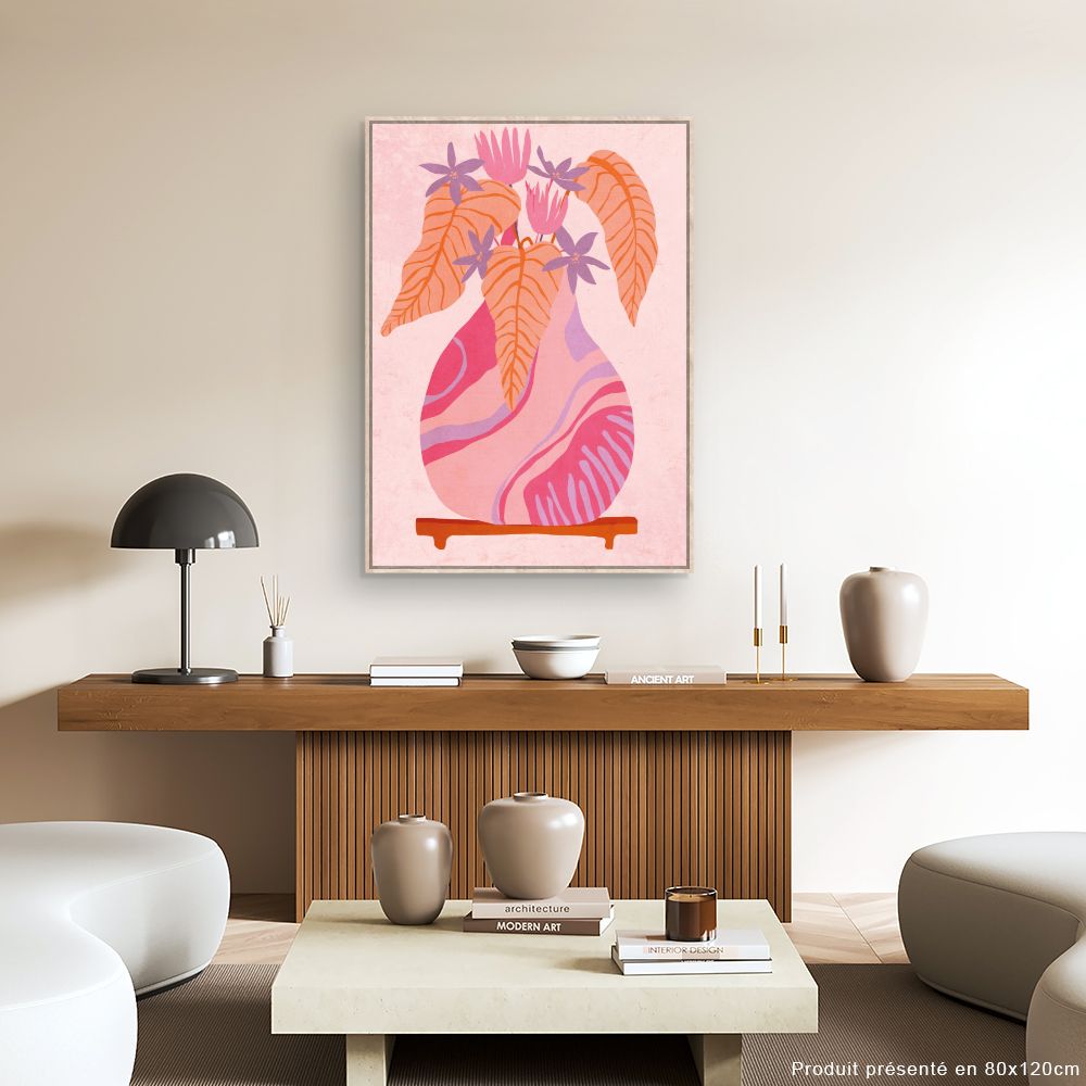 Tableau Vase exotique floral