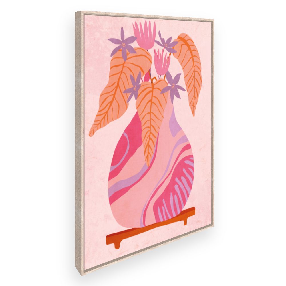 Toile Vase exotique floral