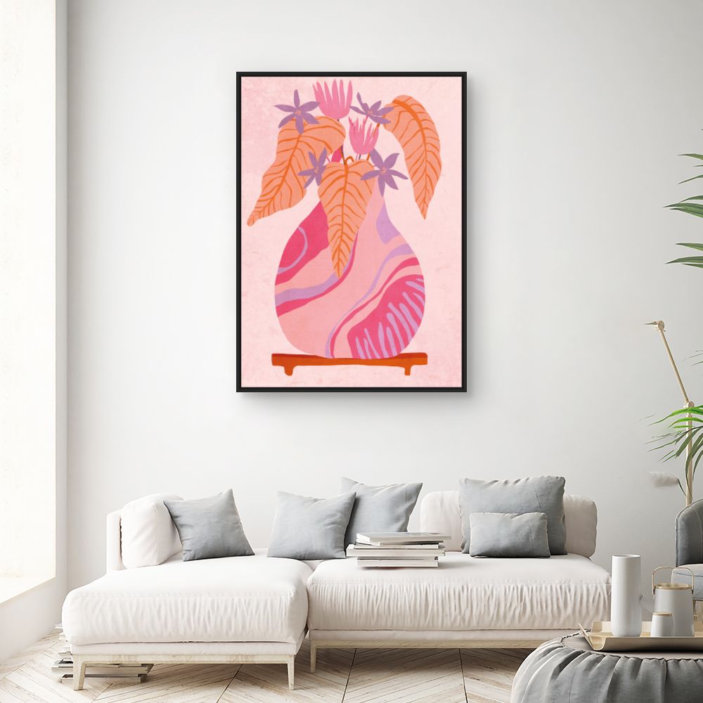 Tableau Vase exotique floral