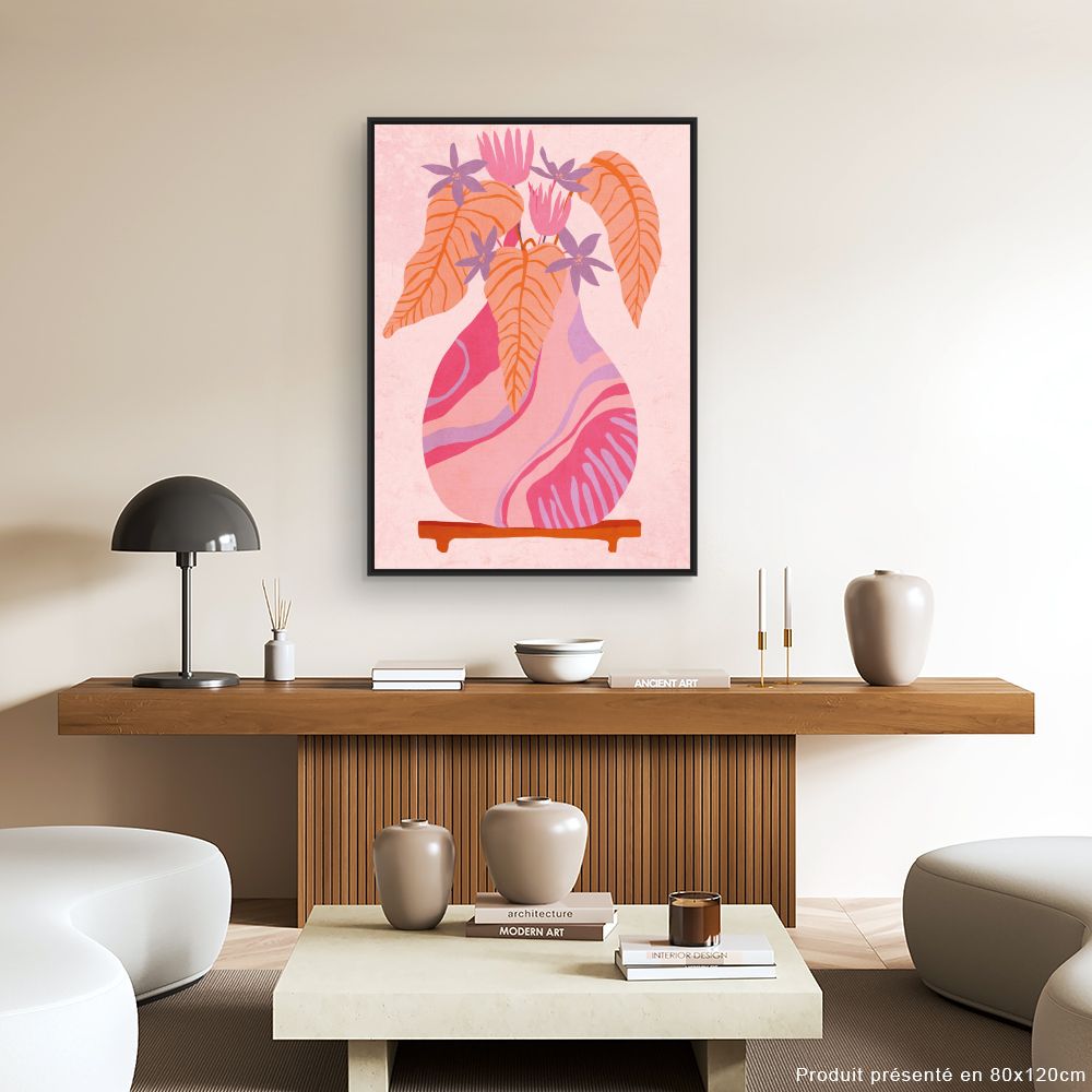 Tableau Vase exotique floral