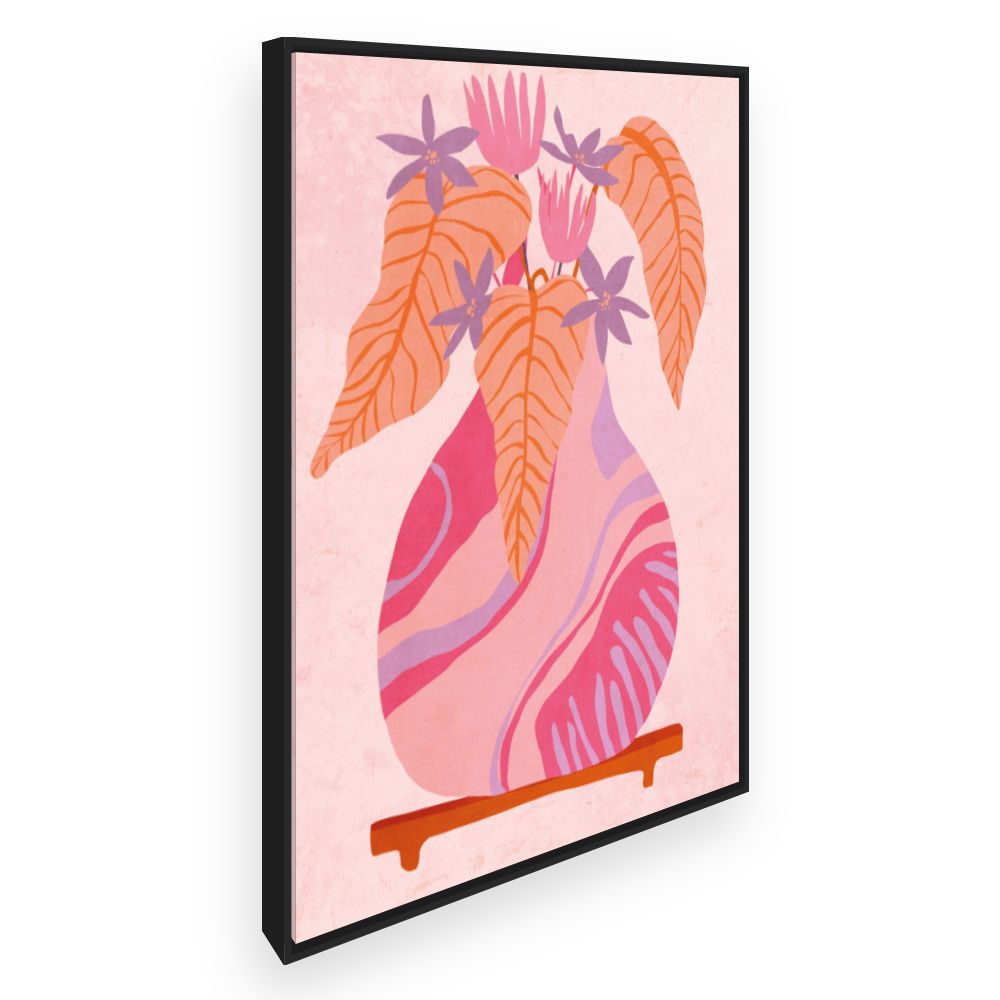 Toile Vase exotique floral