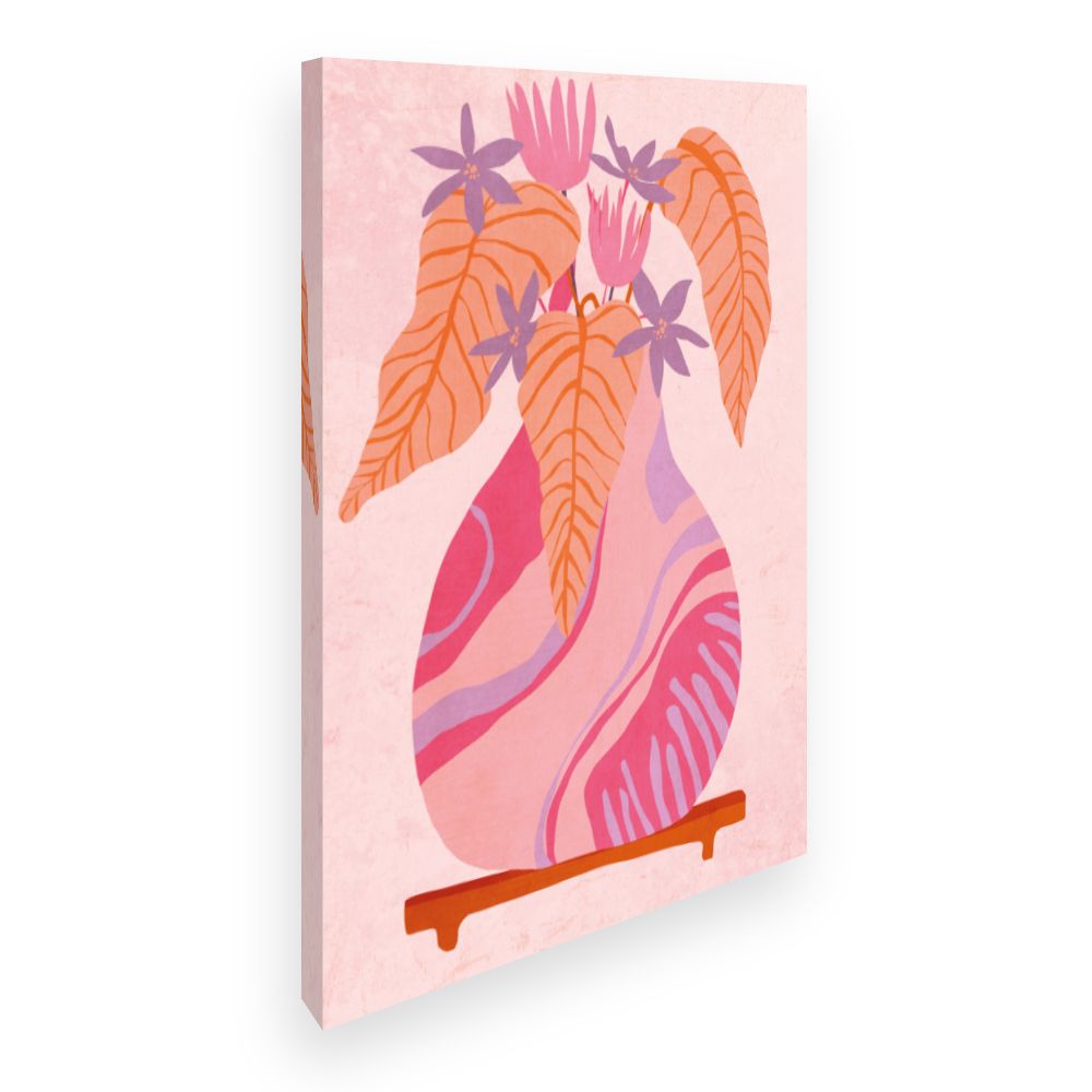 Toile Vase exotique floral