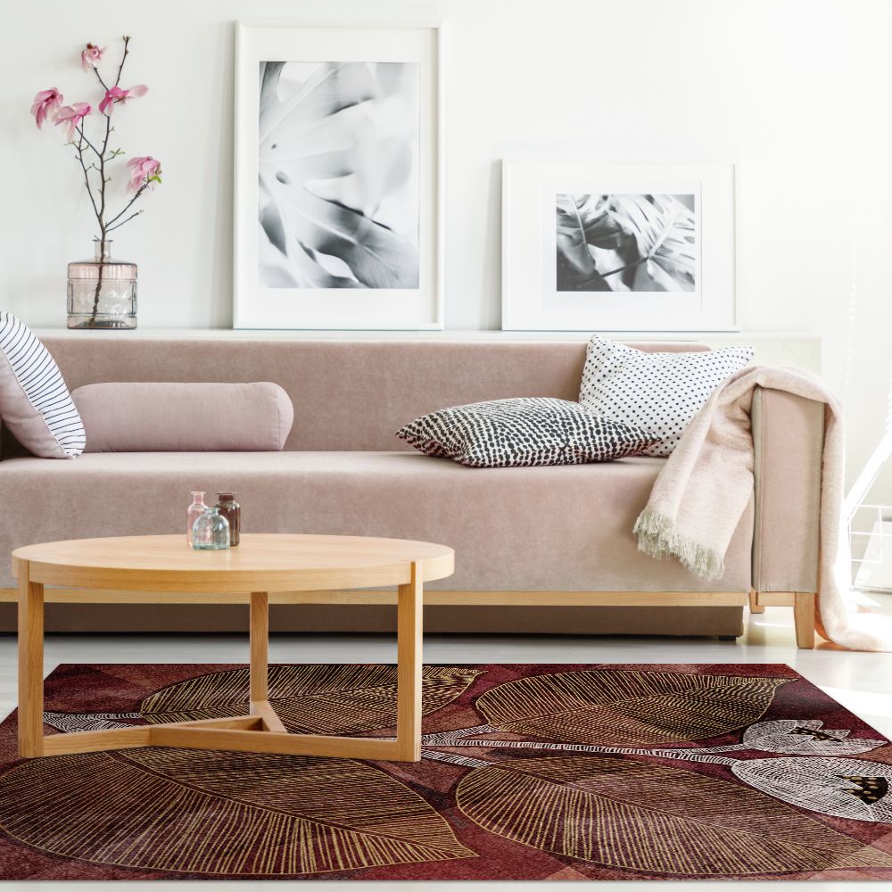 Tapis n°212 Feuilles artistiques abstraites