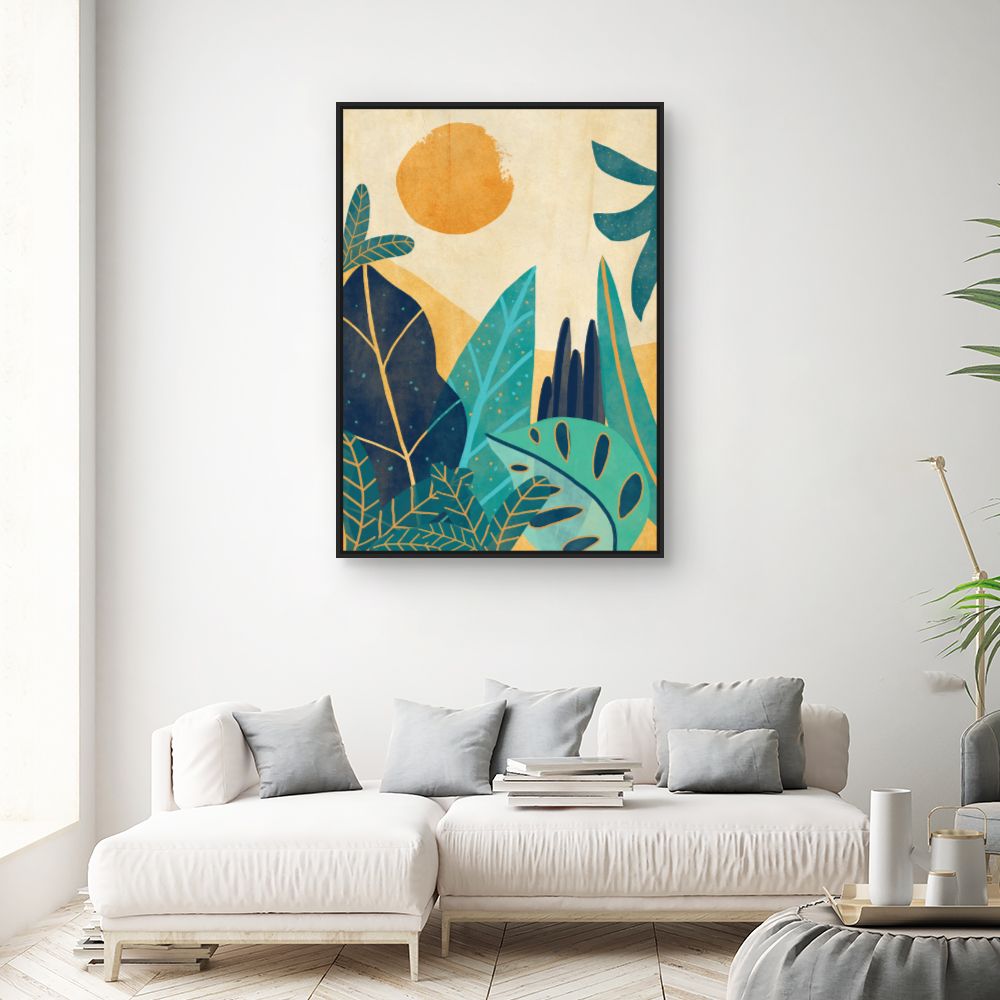 Tableau Soleil tropical luxuriant