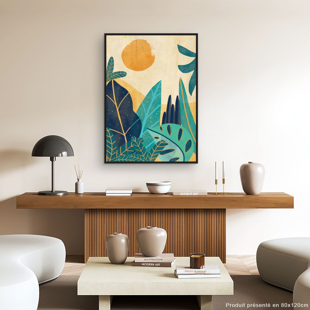 Tableau Soleil tropical luxuriant