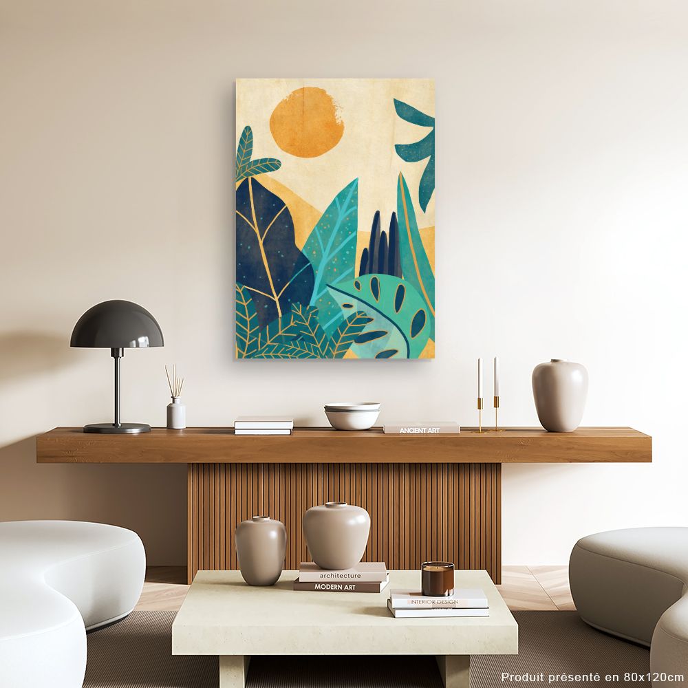 Tableau Soleil tropical luxuriant