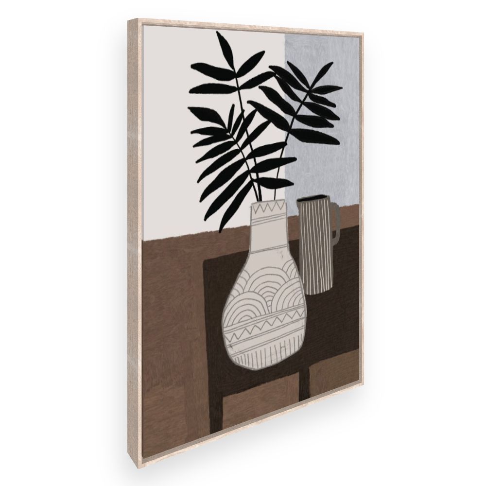 Toile Vase et feuillage