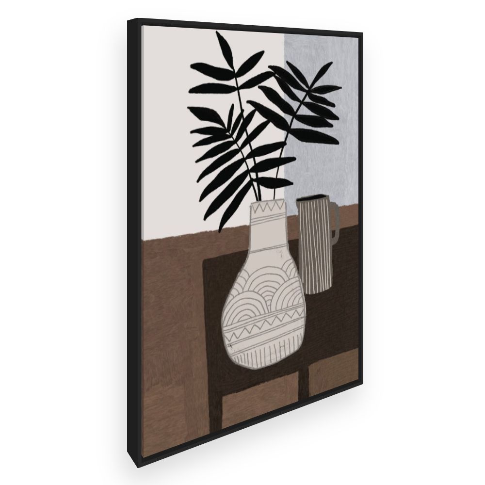 Toile Vase et feuillage