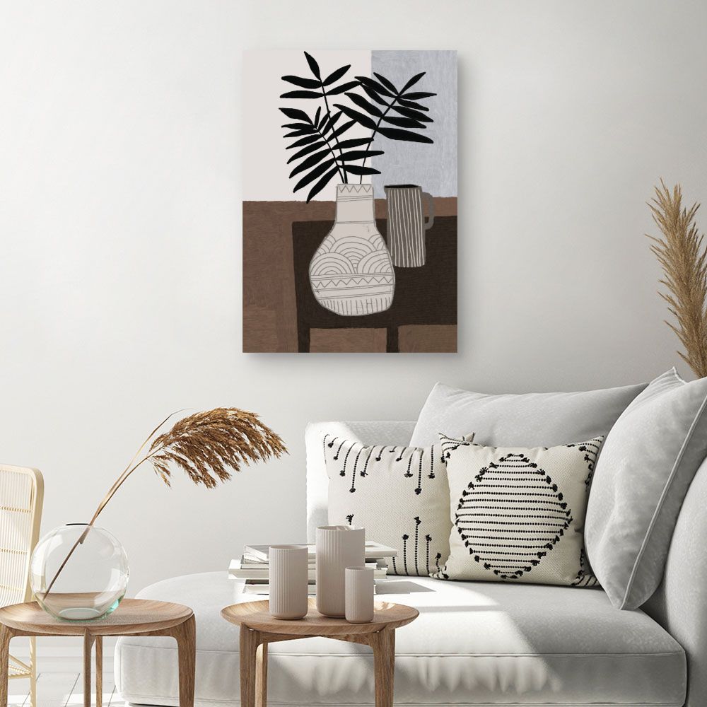 Tableau Vase et feuillage