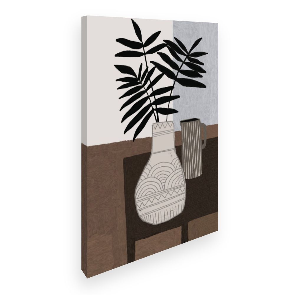 Toile Vase et feuillage