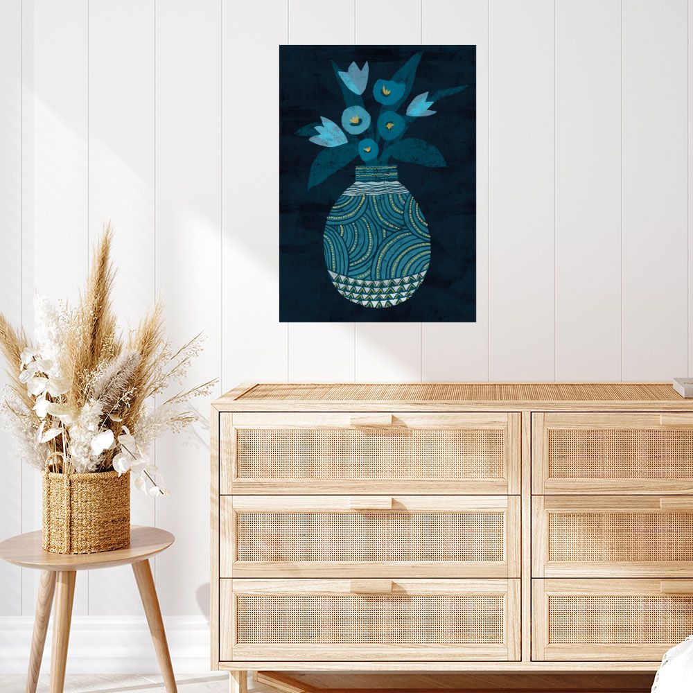 Affiche Vase floral stylisé