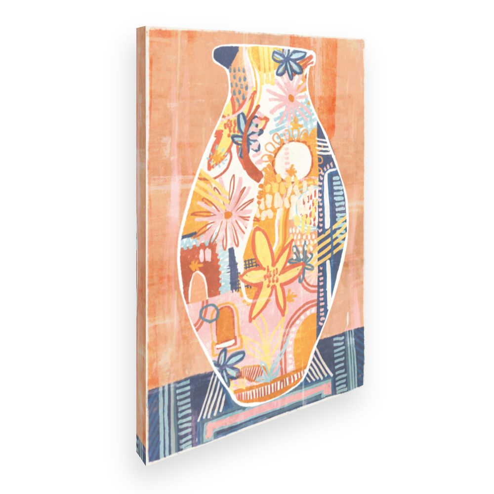 Toile Vase fleuri vibrant