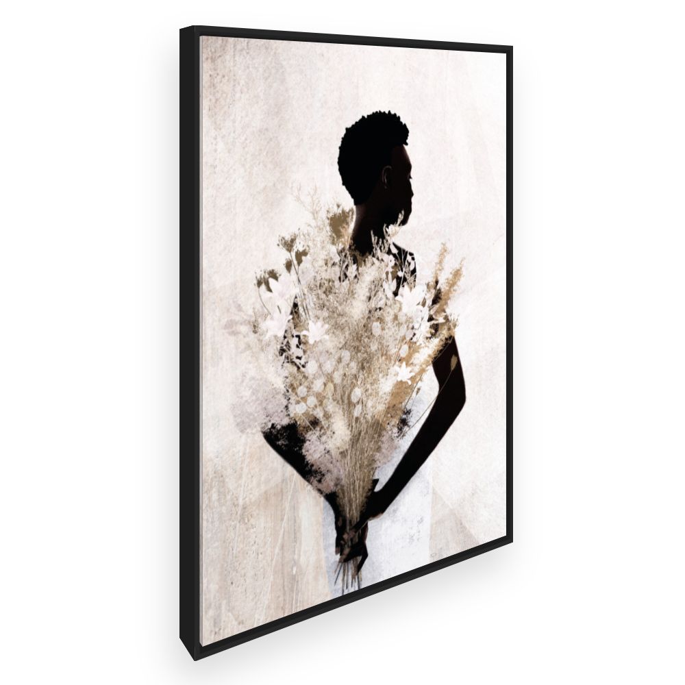 Toile Silhouette florale élégante