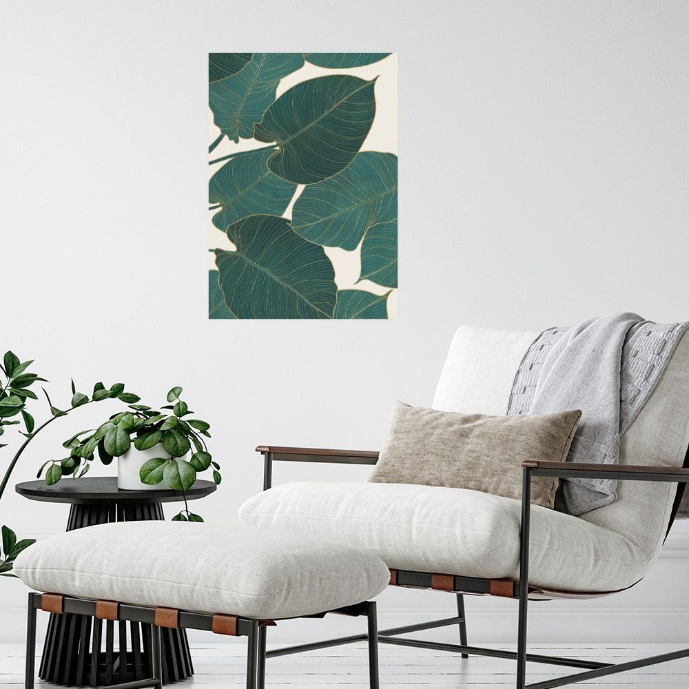 Affiche Feuilles exotiques élégantes