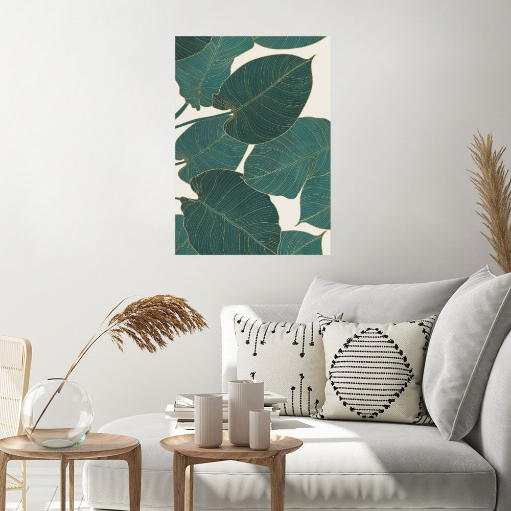 Affiche Feuilles exotiques élégantes