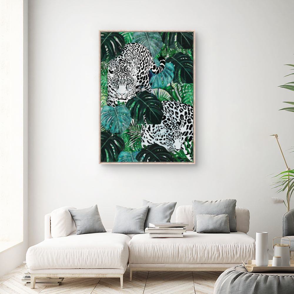 Tableau Jaguars et feuillage