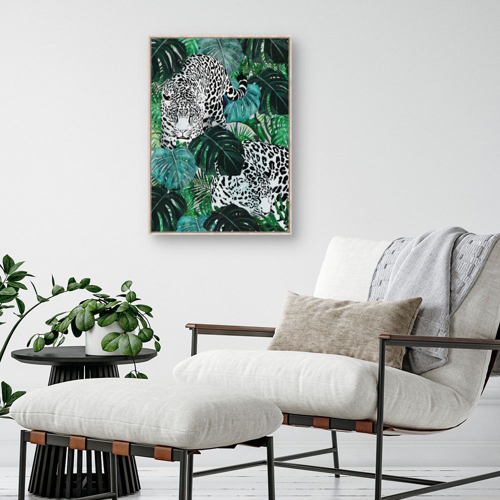 Tableau Jaguars et feuillage