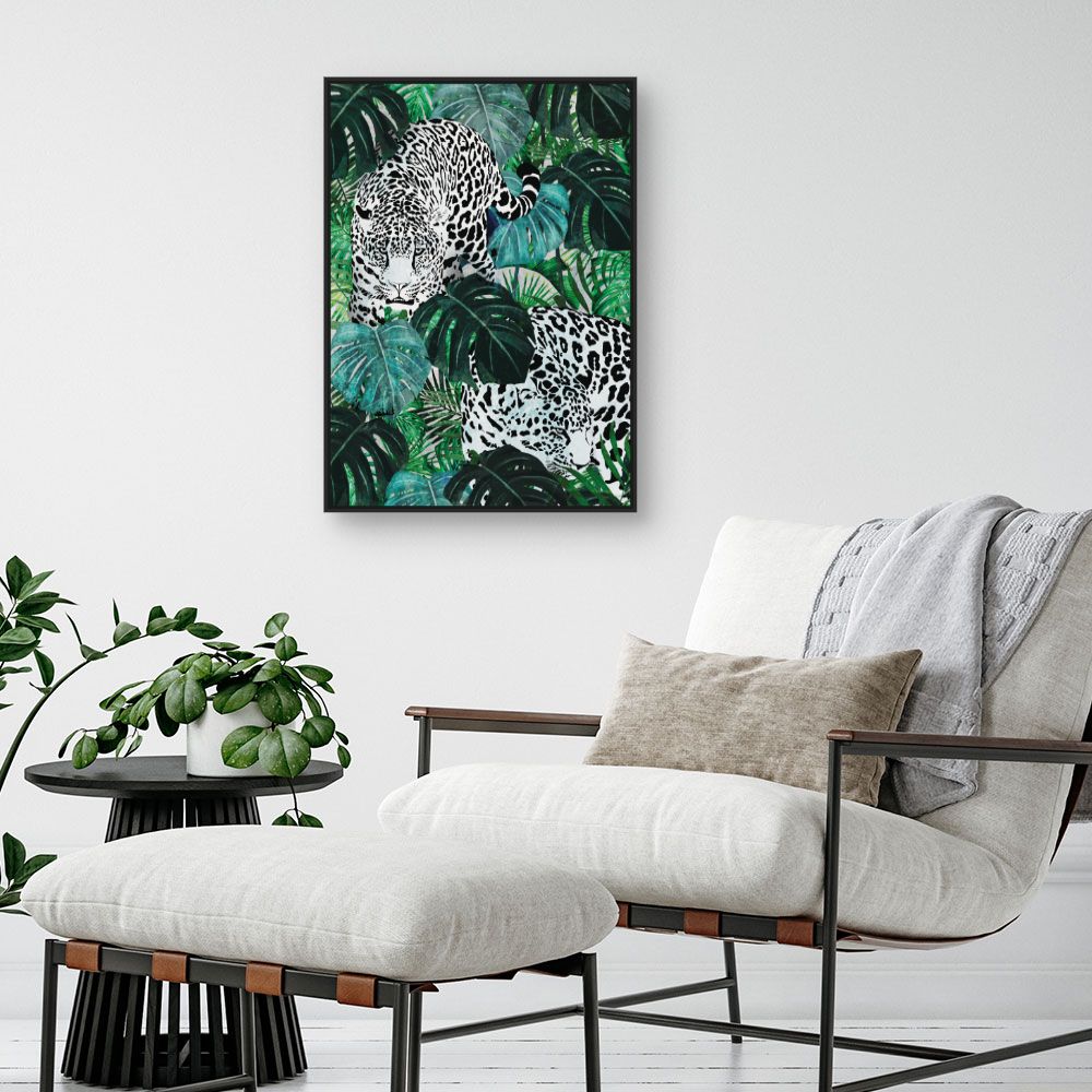 Tableau Jaguars et feuillage