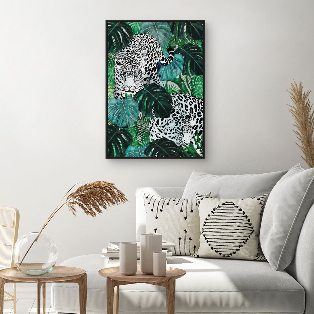 Tableau Jaguars et feuillage
