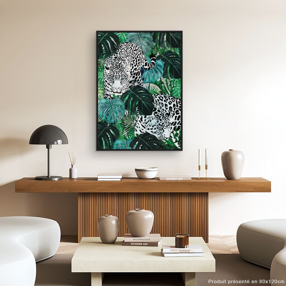 Tableau Jaguars et feuillage