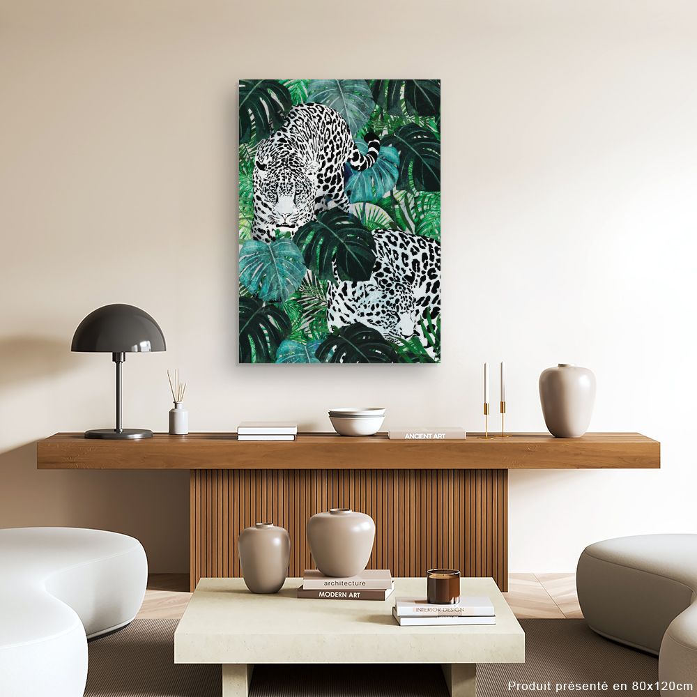 Tableau Jaguars et feuillage