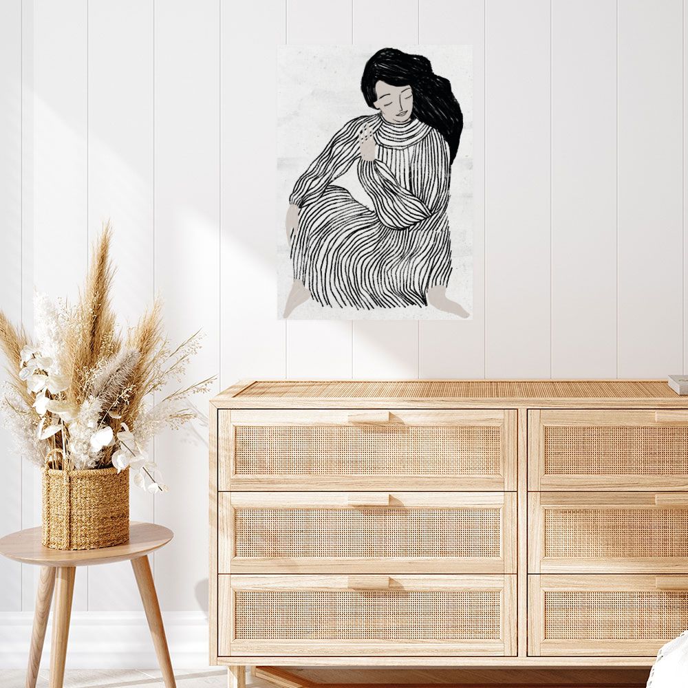 Affiche Sérénité en noir et blanc