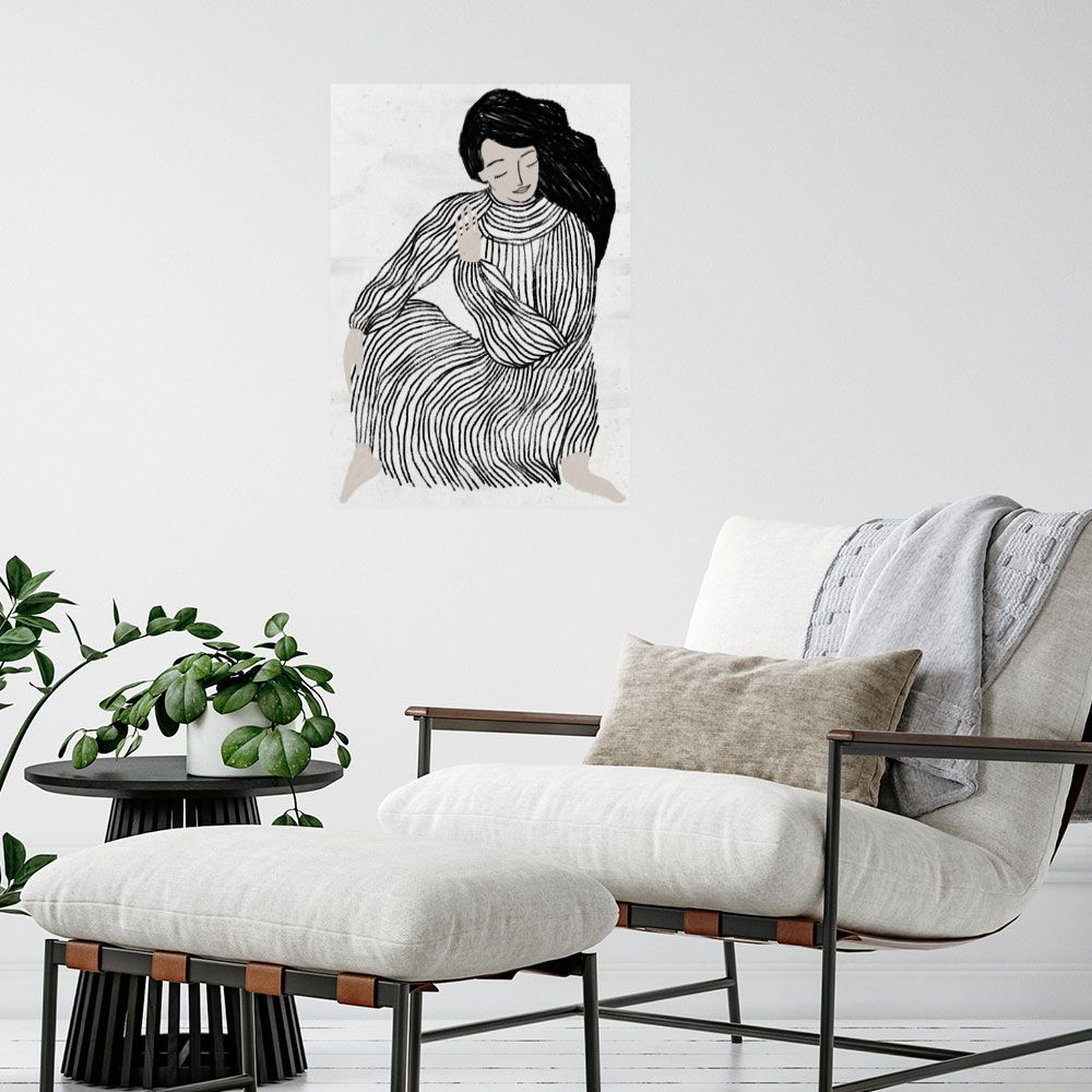 Affiche Sérénité en noir et blanc