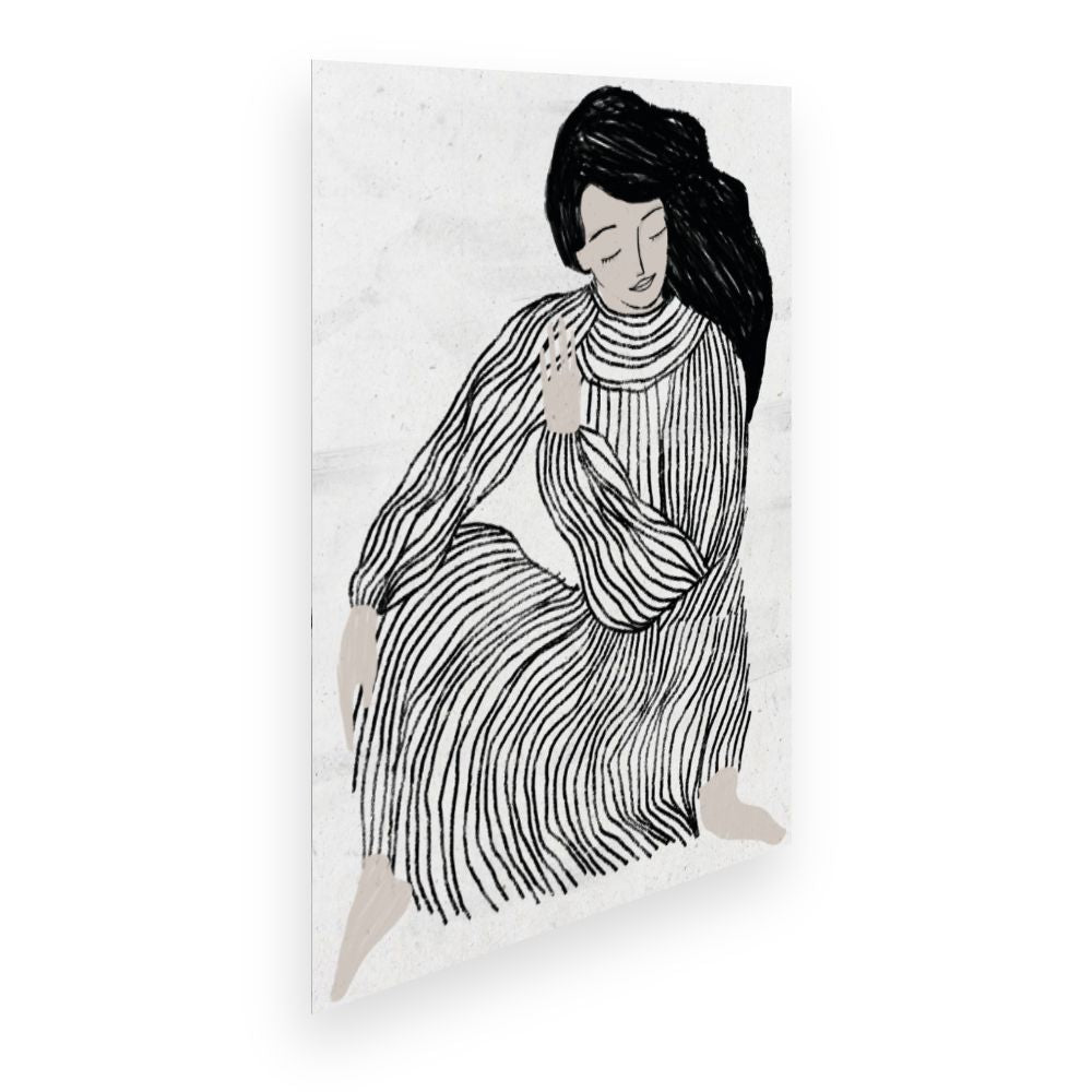 Affiche Sérénité en noir et blanc