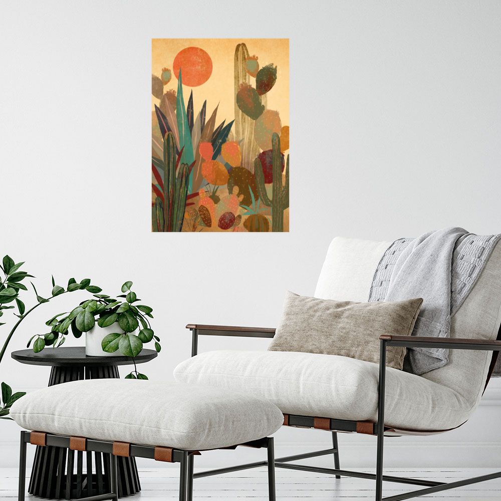 Affiche Cactus désertique vibrant