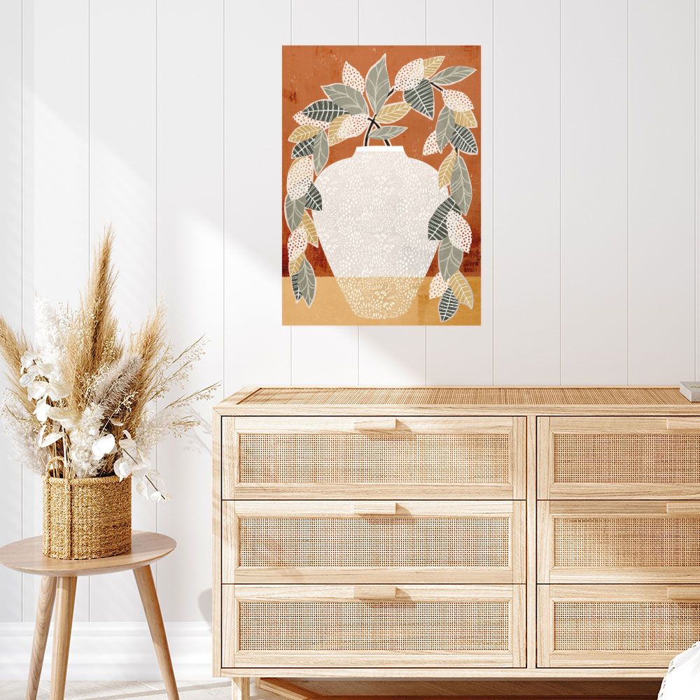 Affiche Vase feuillage élégant