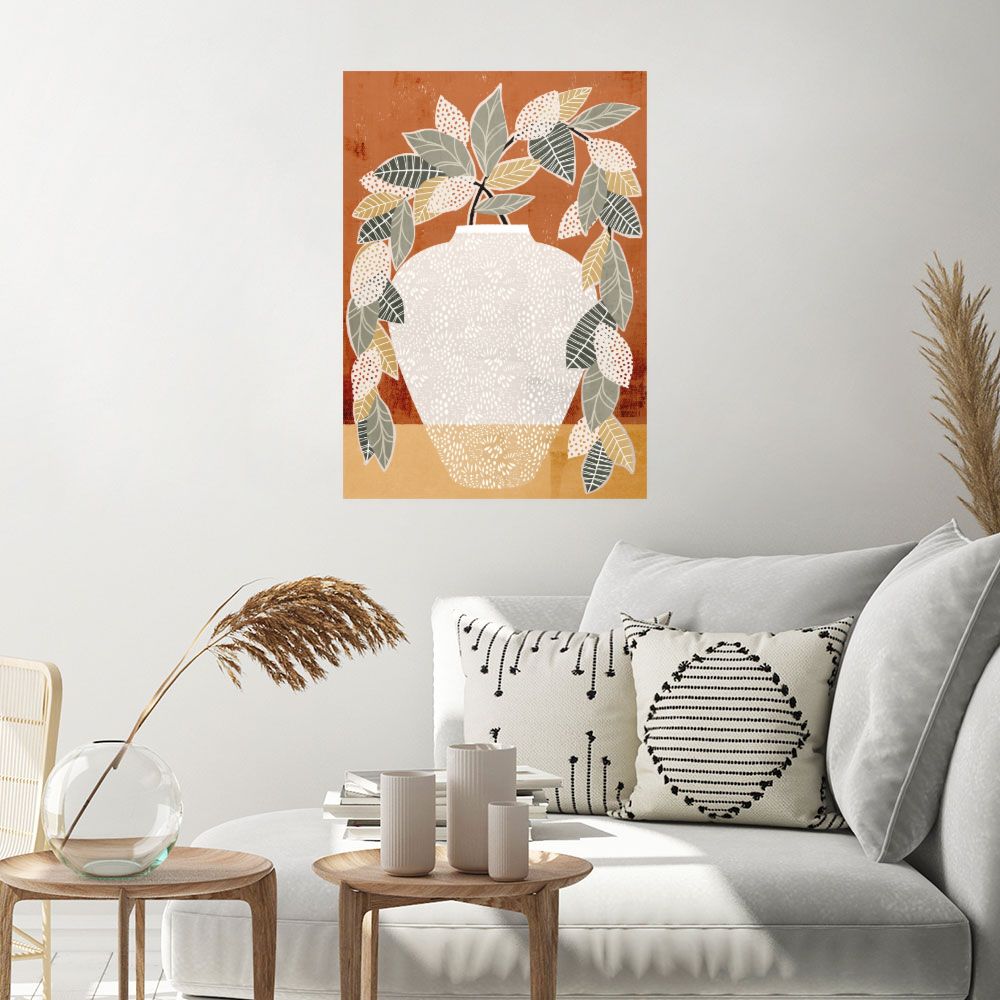 Affiche Vase feuillage élégant