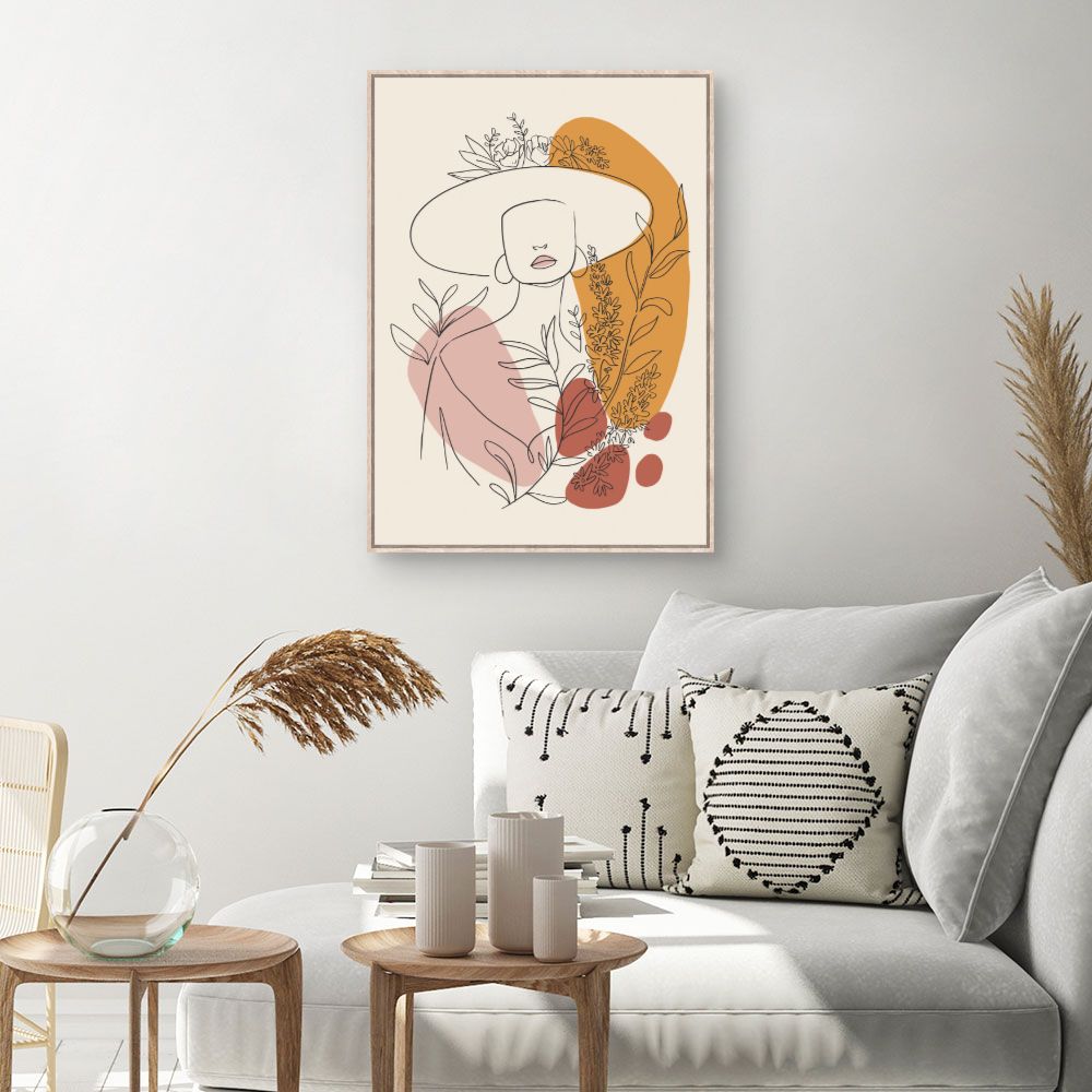 Tableau Portrait floral chic