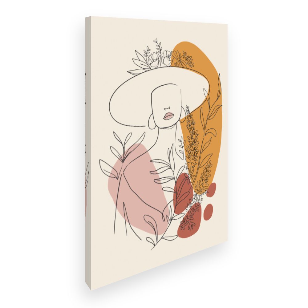 Toile Portrait floral chic