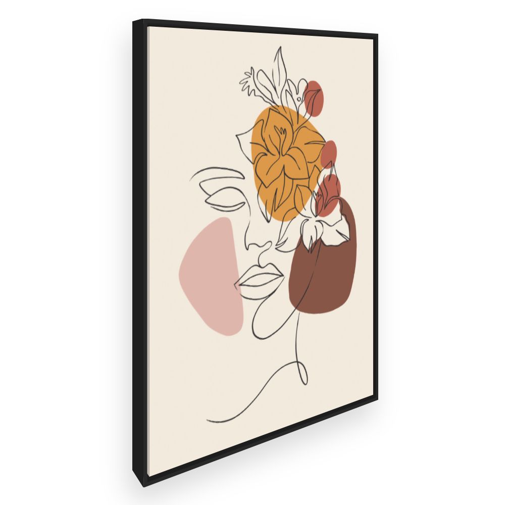Toile Visage floral artistique