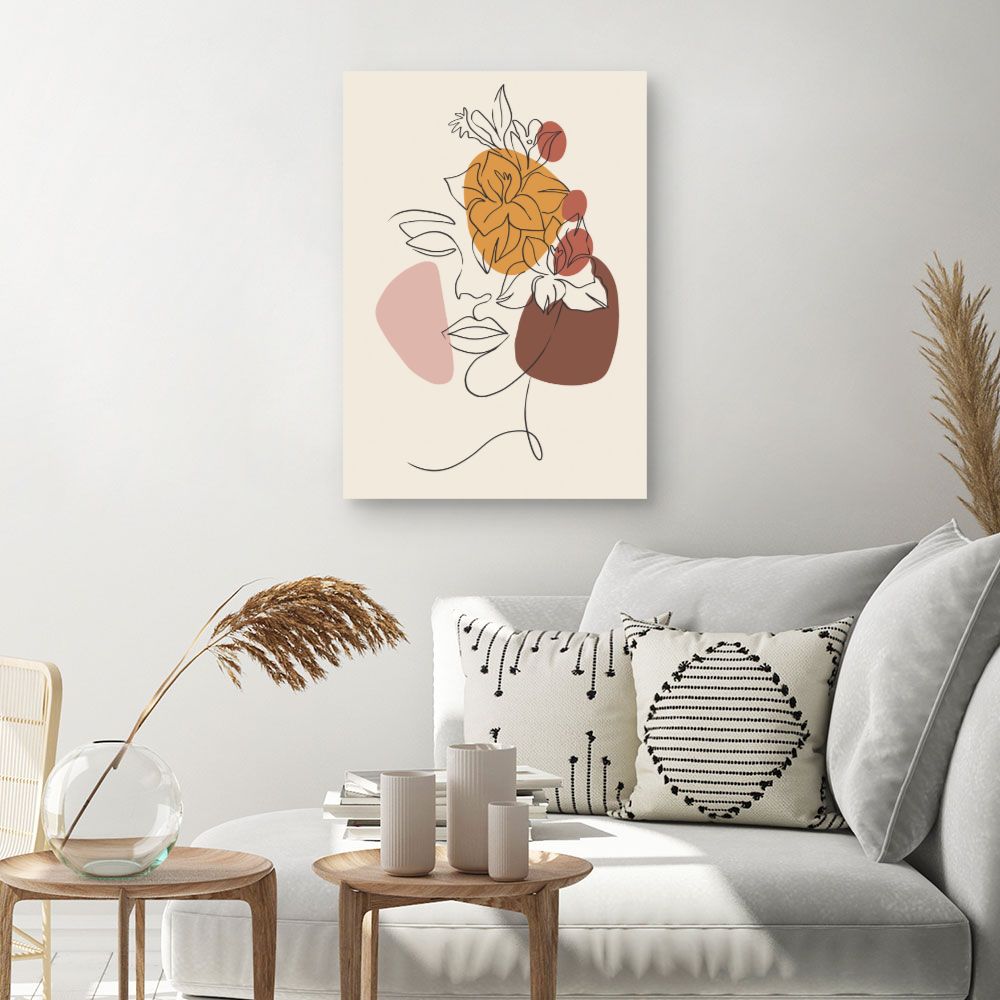 Tableau Visage floral artistique