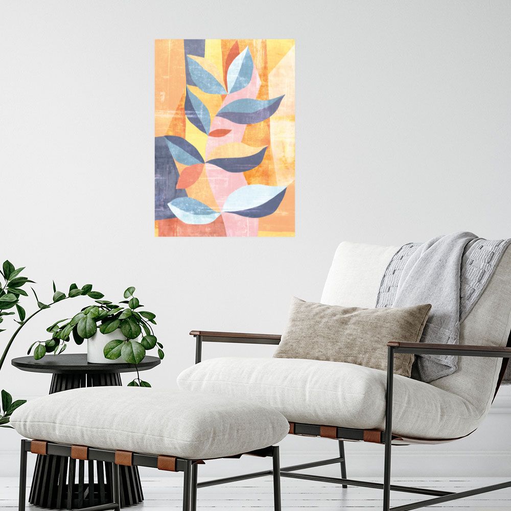 Affiche Feuilles abstraites douces