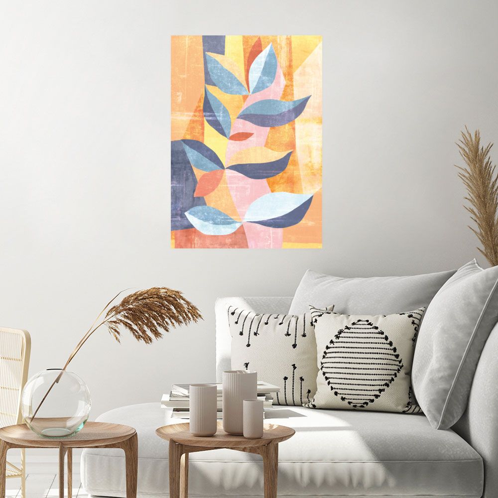 Affiche Feuilles abstraites douces