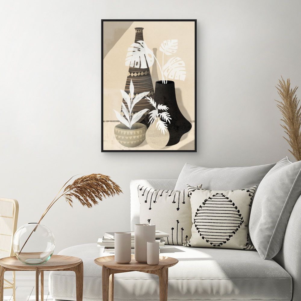 Tableau Vases et feuillages