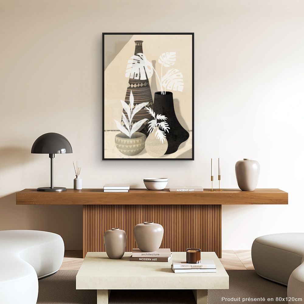 Tableau Vases et feuillages