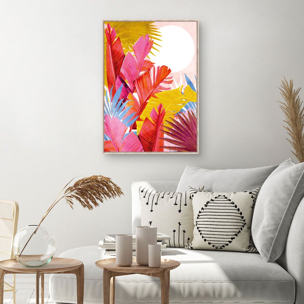 Tableau Feuilles tropicales vives