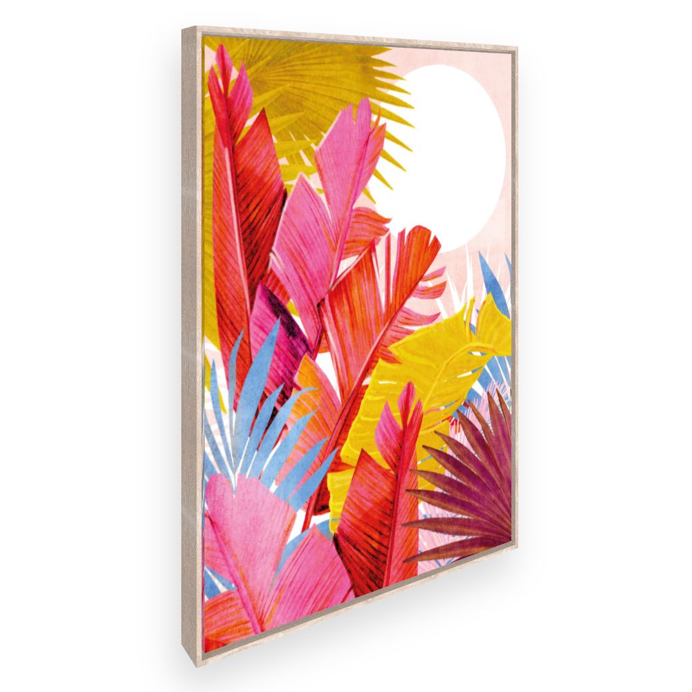 Toile Feuilles tropicales vives