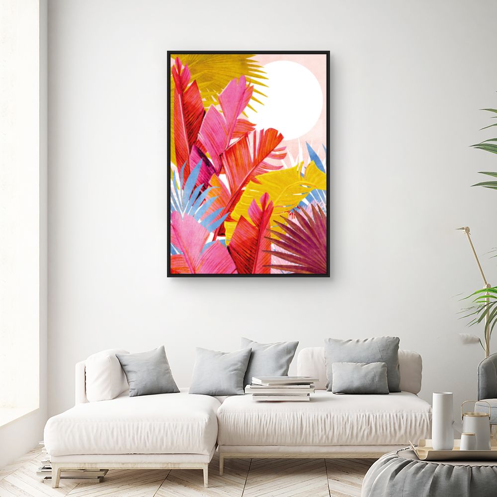 Tableau Feuilles tropicales vives