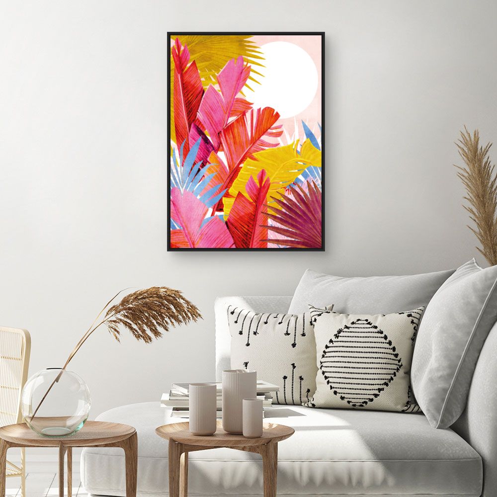 Tableau Feuilles tropicales vives
