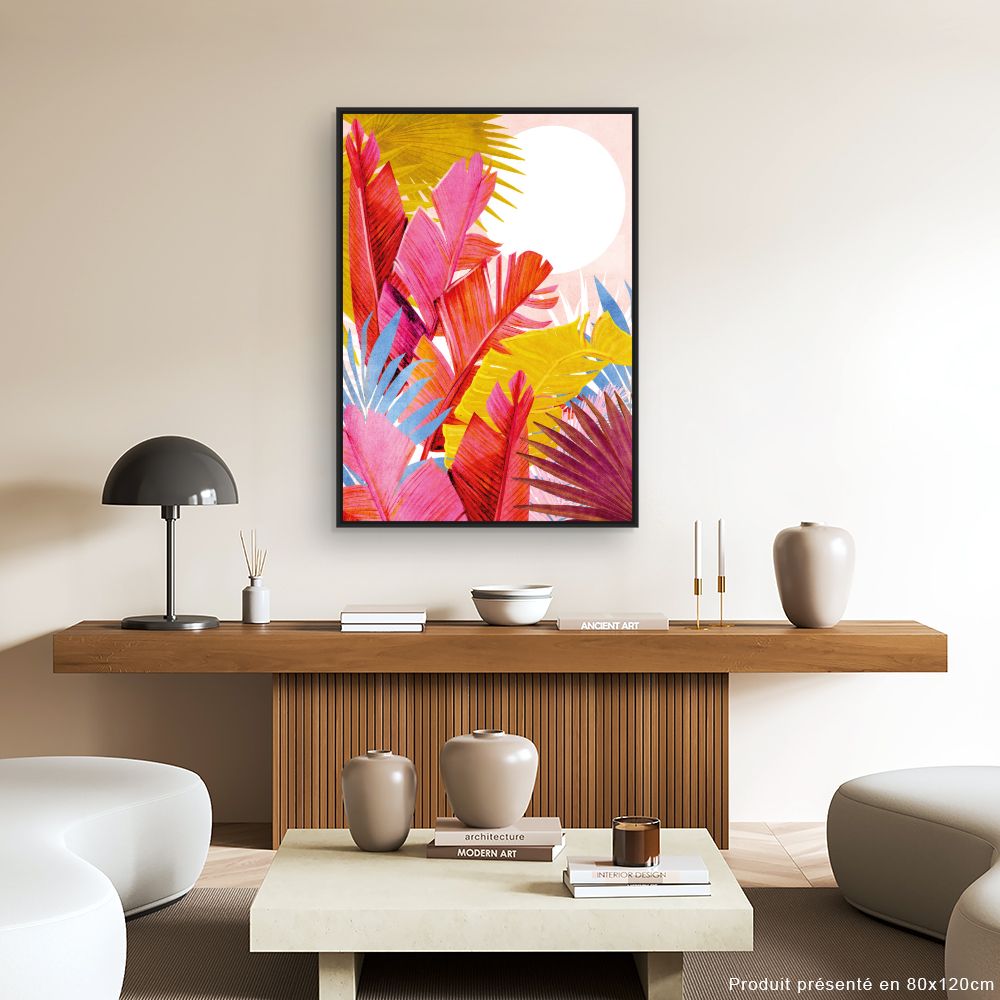 Tableau Feuilles tropicales vives