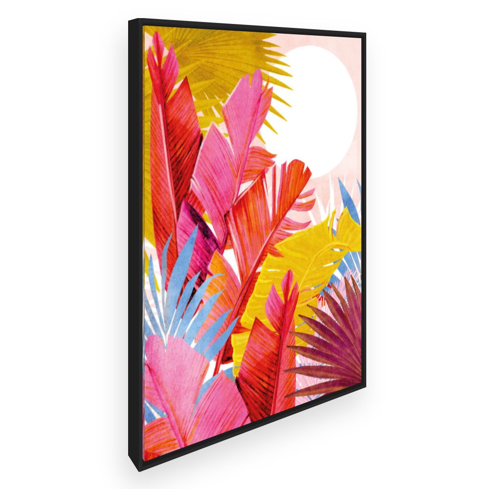 Toile Feuilles tropicales vives