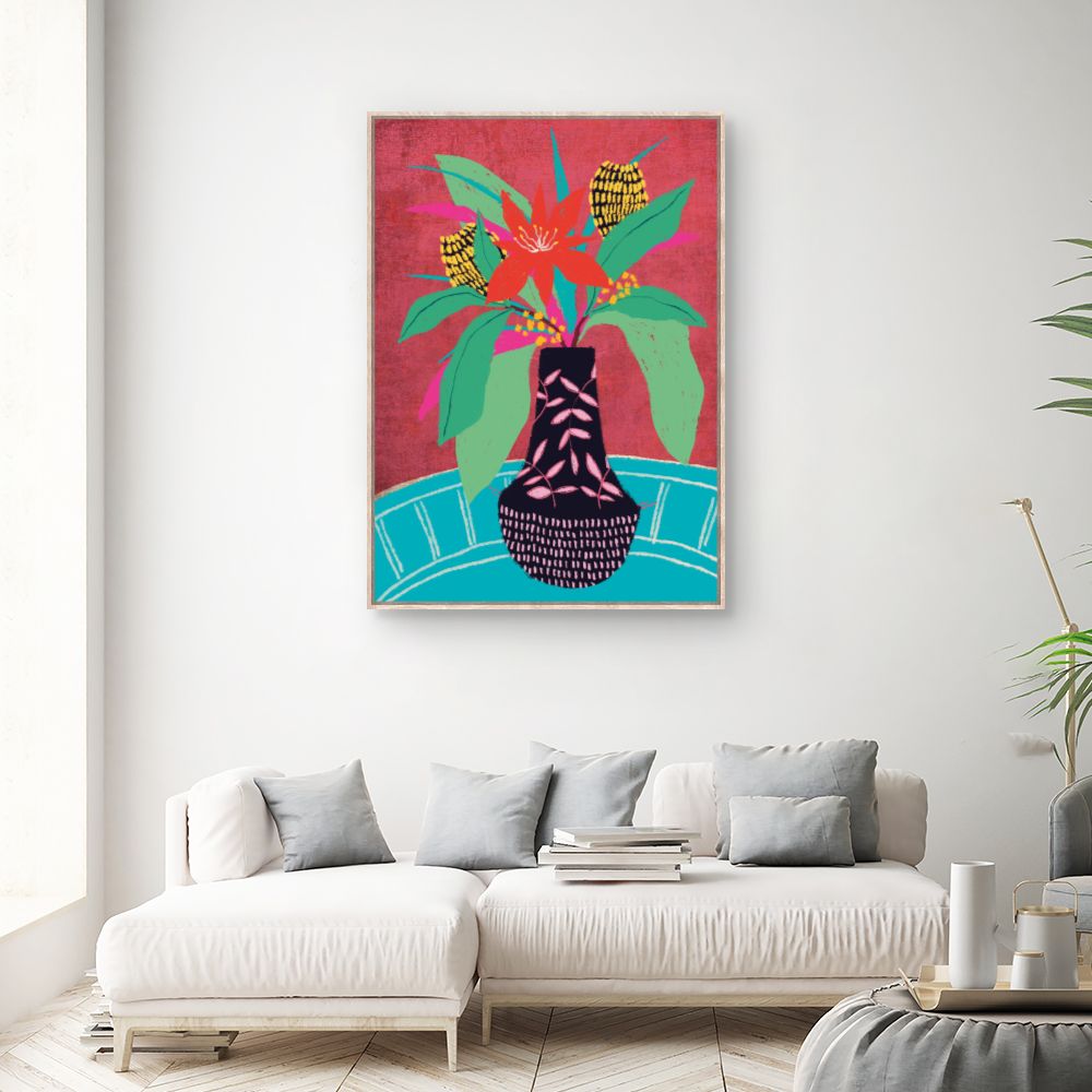 Tableau Bouquet tropical vibrant