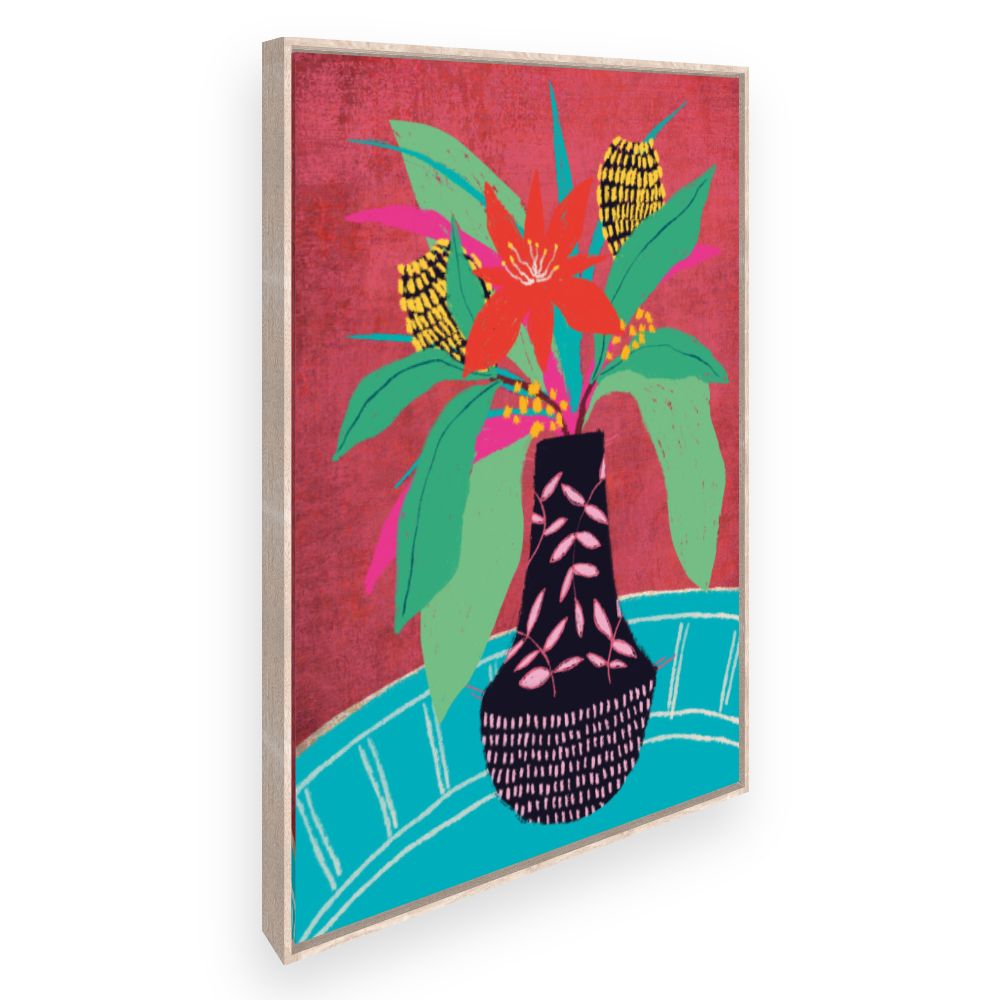 Toile Bouquet tropical vibrant